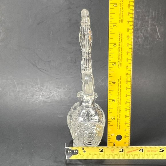 Vtg LE Smith Co Perfume Bottle Fleur de Lis Vanity Beaded Medallion 40s - Picture 15 of 16